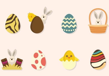 Flat Easter Vectors - бесплатный vector #434785